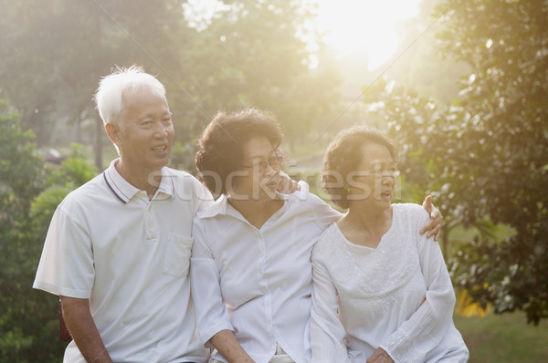 Group of Asian seniors at outdoors Stock photo © szefei