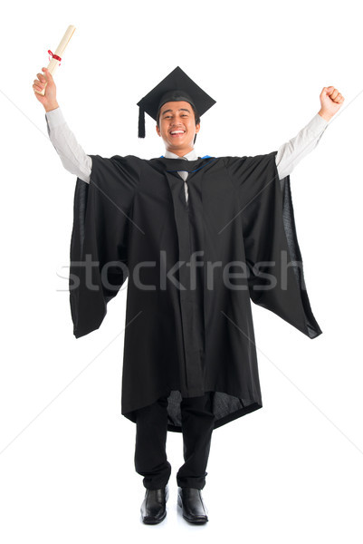 Stock photo: Graduate university student cheering