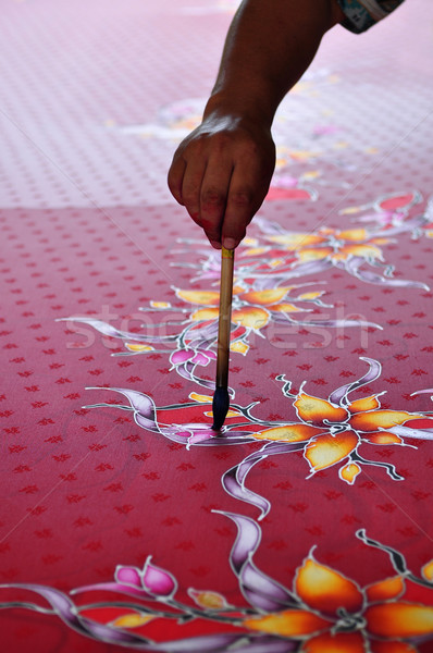 Stock photo: Batik making.