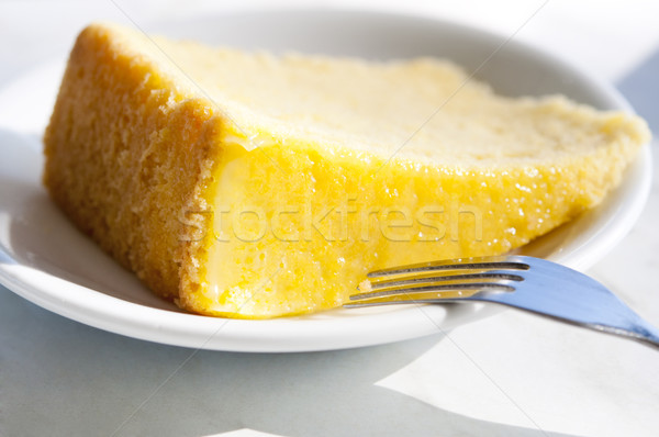 Cytryny masło ciasto plaster Fotografia naturalnych Zdjęcia stock © szefei
