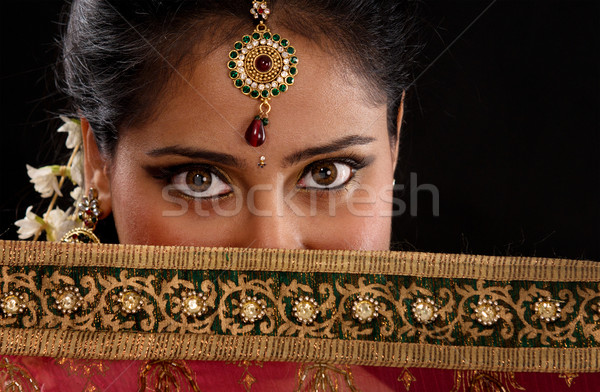 Mystery young Indian woman Stock photo © szefei