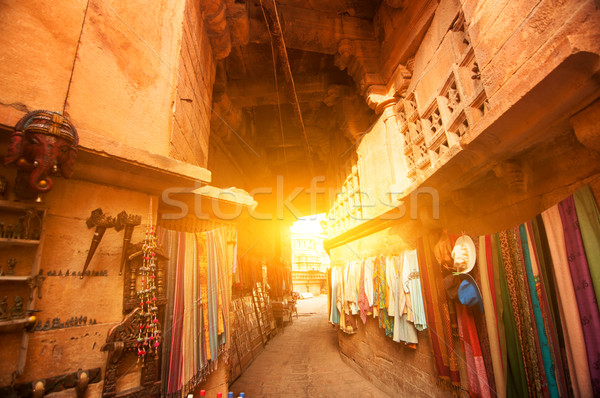 Jaisalmer fort shopping street Stock photo © szefei