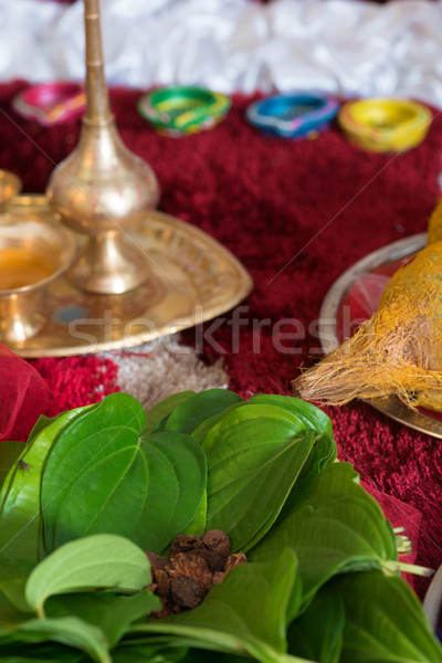 Traditional Indian Hindu religious praying items Stock photo © szefei