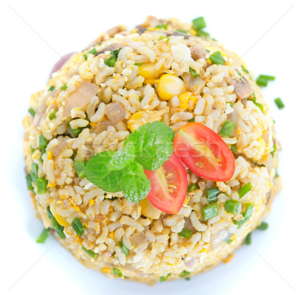 Chinese egg fried rice overview Stock photo © szefei