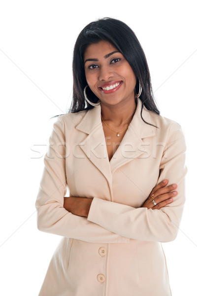 Aantrekkelijk indian zakenvrouw handen gevouwen business Stockfoto © szefei