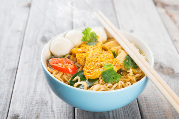 Curry instant noodles soup Stock photo © szefei