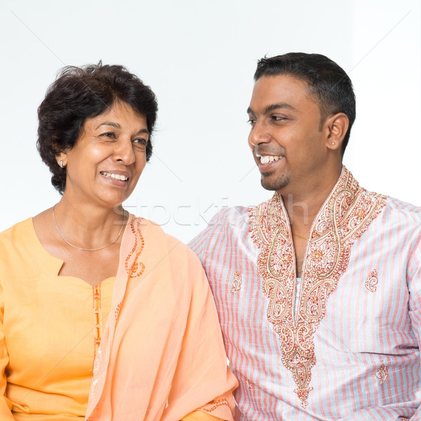 Indian family conversation Stock photo © szefei
