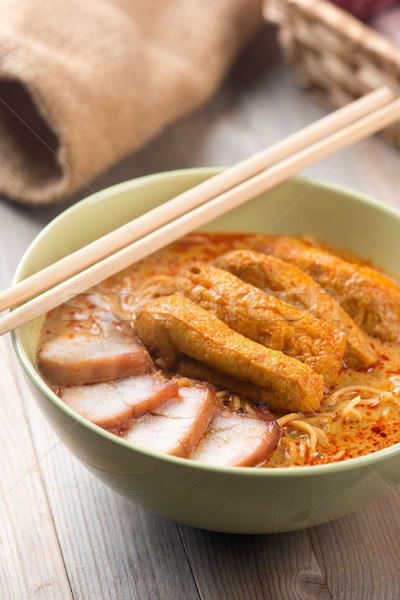 Hot Curry Laksa Noodles cuisine Stock photo © szefei