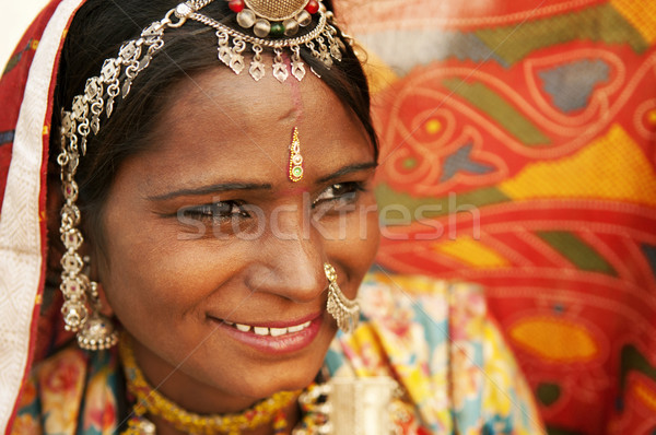 индийской улыбаясь Индия моде путешествия Сток-фото © szefei