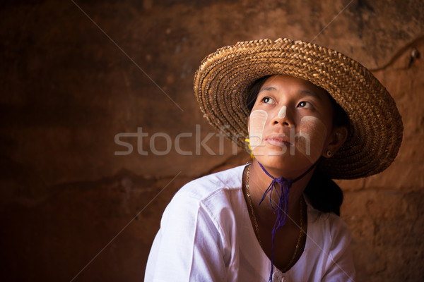 Myanmar nina paja caliente tradicional Foto stock © szefei