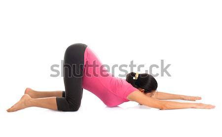 Stockfoto: Asian · zwangere · yoga · ontspanning · prenataal · meditatie
