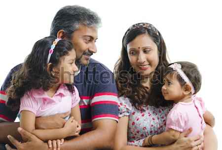 în aer liber indian familie acasă grădină fată Imagine de stoc © szefei