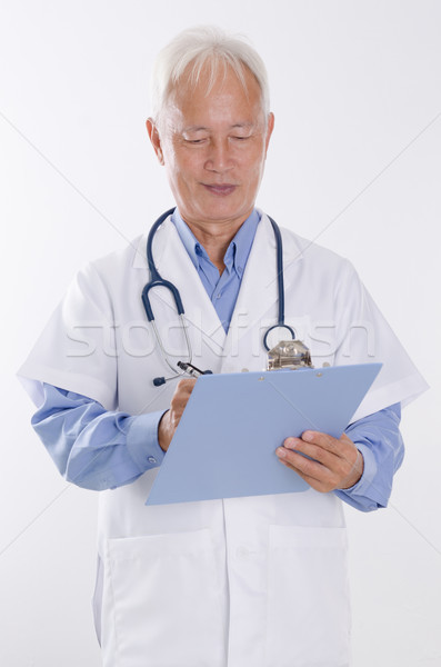 Imagine de stoc: Vechi · asiatic · medical · medic · scris · raportează