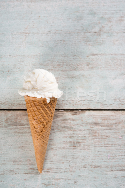 Stock photo: Milk ice cream cone 