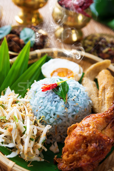 Traditional Malaysian food nasi kerabu Stock photo © szefei