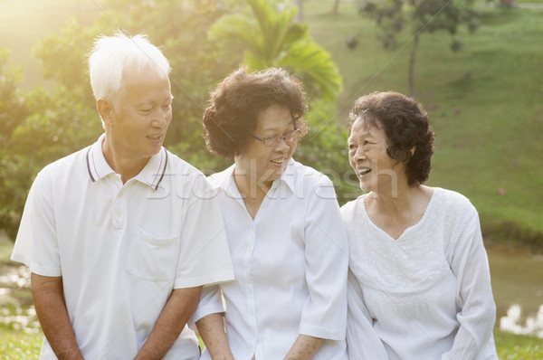 Group of Asian seniors at park Stock photo © szefei