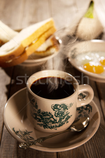 Traditional Malaysian Hainan coffee and breakfast Stock photo © szefei