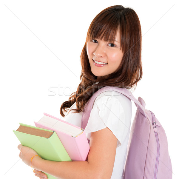 [[stock_photo]]: Asian · fille · étudiant · portrait · souriant