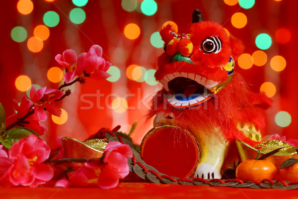 Chinese New Year design in red background Stock photo © szefei