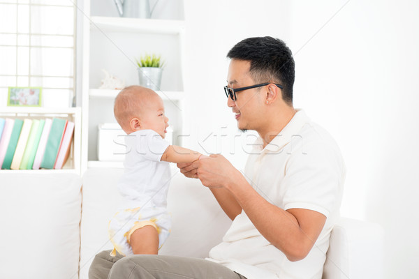 Stock photo: Father and baby boy 