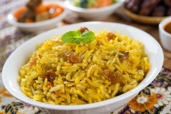 Stockfoto: Arabisch · rijst · ramadan · voedsel · midden · oosten · geserveerd