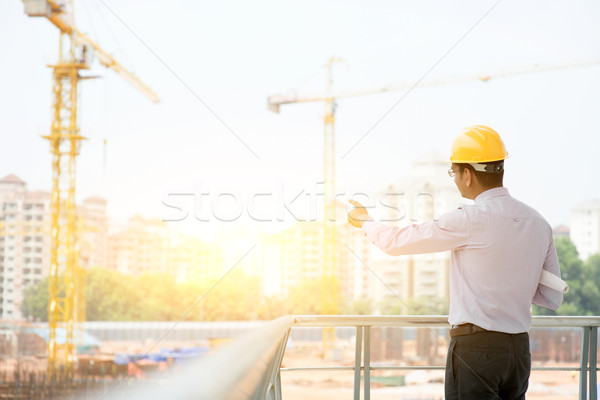 Asian Indian male site contractor engineer Stock photo © szefei