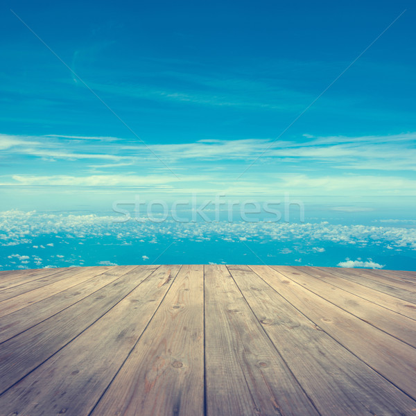 Aerial view from wooden platform Stock photo © szefei