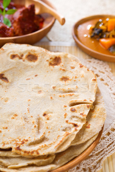 Chapati or Flat bread Stock photo © szefei