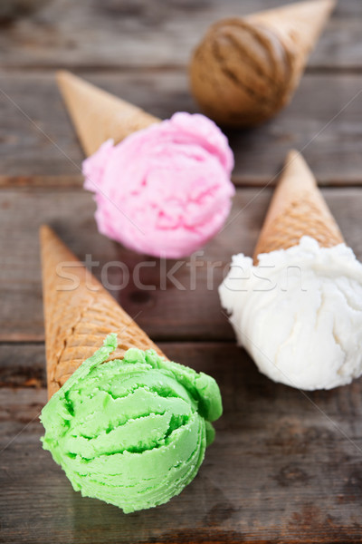 Four ice cream cones  Stock photo © szefei