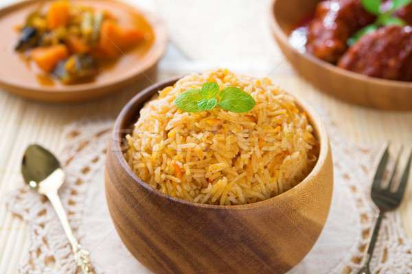 Indian meal biryani rice Stock photo © szefei