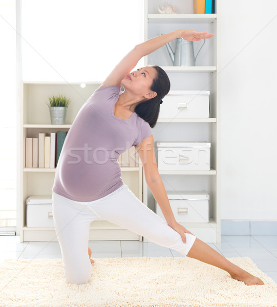 Stock foto: Entspannung · Yoga · Schwangerschaft · Meditation · gesunden
