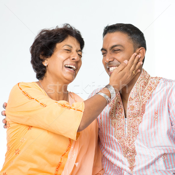 Stock photo: Indian family fun talking