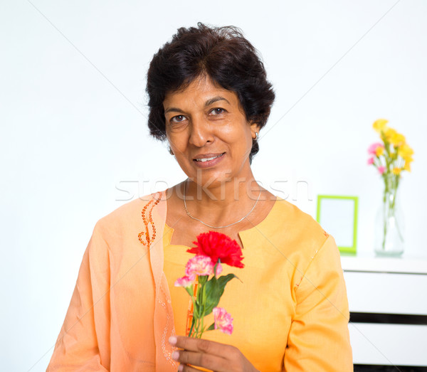 Maduro indio mujer clavel Foto stock © szefei