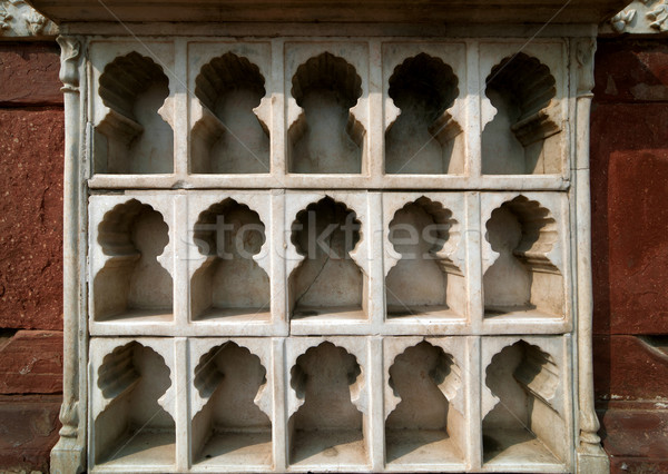Architectuur details binnenkant Rood fort bouwkundig Stockfoto © szefei