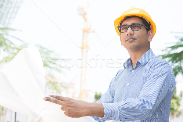 Indian site contractor engineer Stock photo © szefei