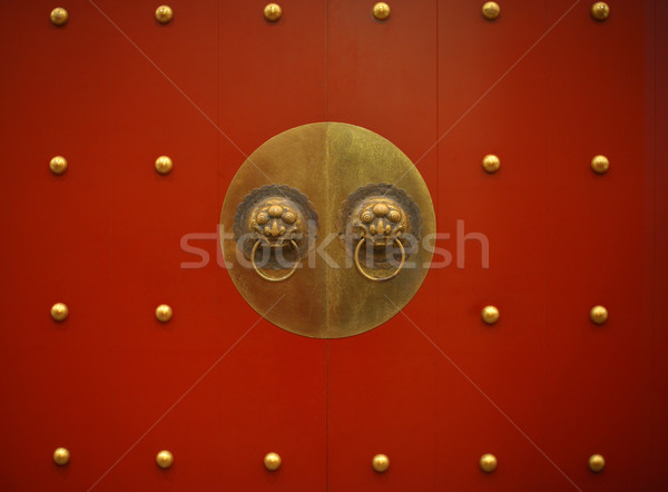 Stock photo: Chinese red door