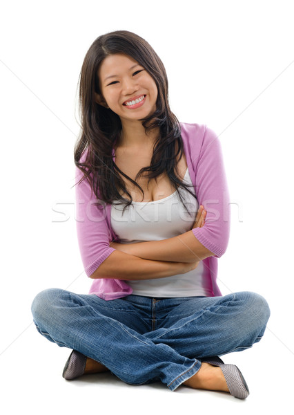 Portrait of cheerful Asian woman Stock photo © szefei