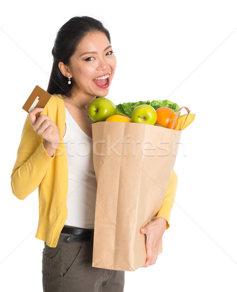 Groceries shopping with credit card Stock photo © szefei
