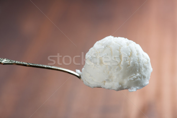 Vanilla ice cream on spoon Stock photo © szefei