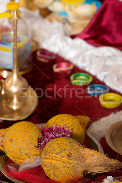 Traditional Indian Hindu religious praying objects Stock photo © szefei
