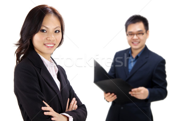 Echipa de afaceri asiatic alb afaceri femeie echipă Imagine de stoc © szefei