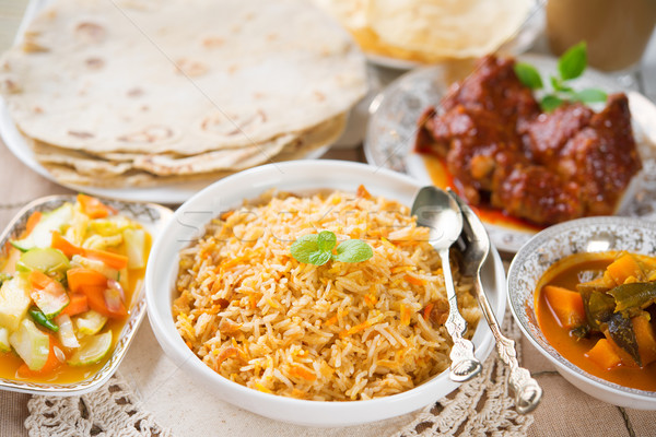Indian meal biryani rice Stock photo © szefei