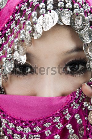 Muszlim nők közelkép kép nő visel Stock fotó © szefei