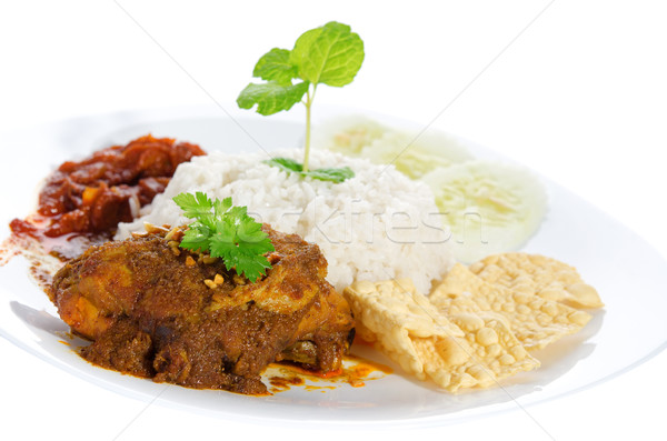 Nasi lemak traditional malay food Stock photo © szefei