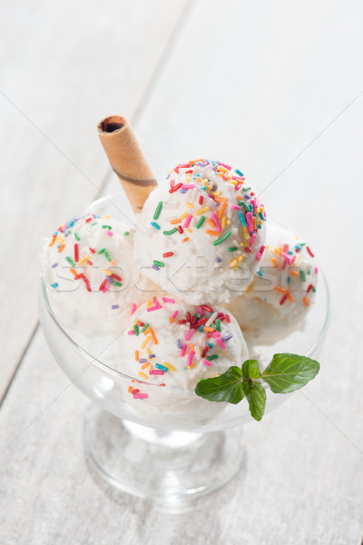 white ice cream wafer cup Stock photo © szefei