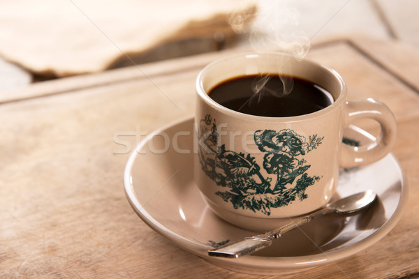 Stockfoto: Traditioneel · stijl · koffie · vintage · mok · schotel