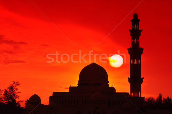 Silhouette of a mosque. Stock photo © szefei