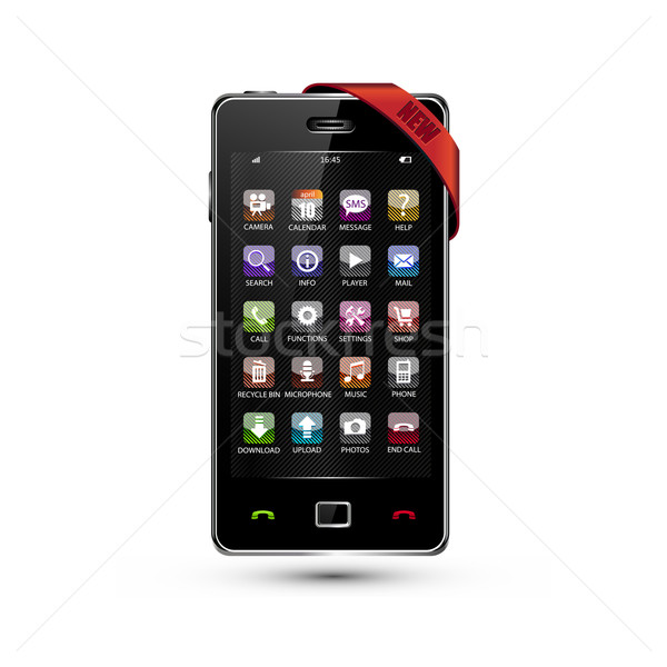 érintőképernyő okostelefon mintázott színes alkalmazás ikonok Stock fotó © szsz