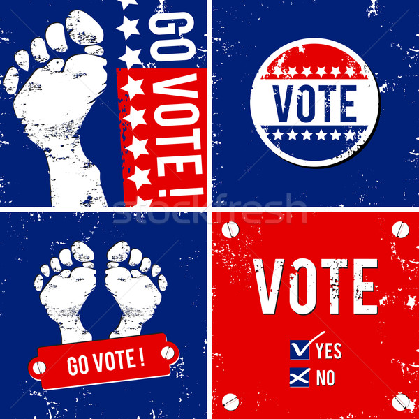 Szavazás alternatív szalag lábnyom háttér felirat Stock fotó © szsz