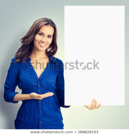 Stock photo: Young Brunette With Blank Board